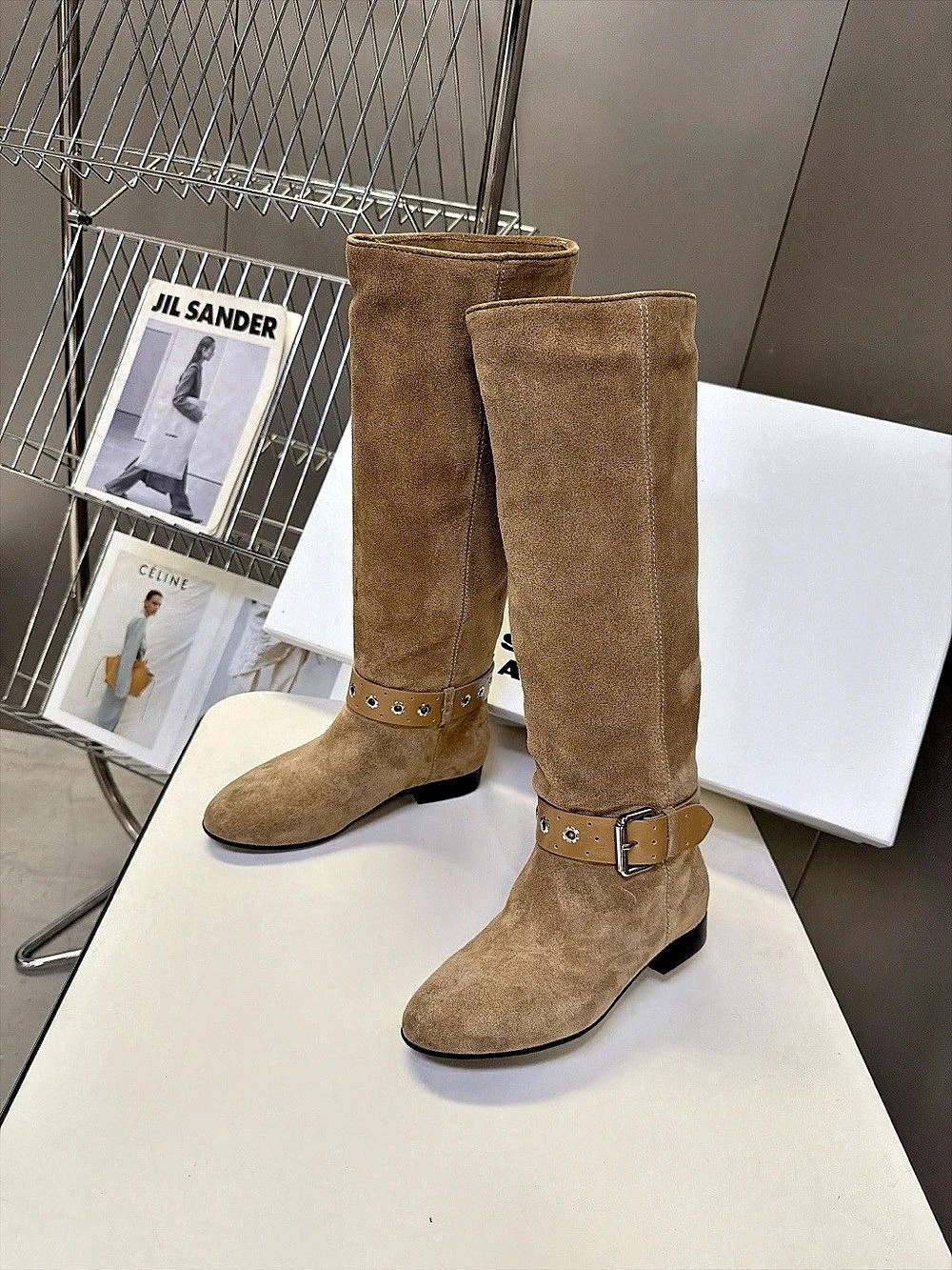 Isabel Marant Rilton Suede Knee Boots Brown
